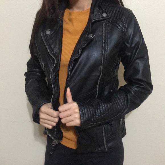 abercrombie faux leather jacket